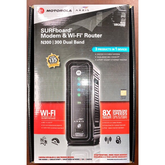 ARRIS Other - ARRIS Cable Modem and Wi-Fi Router Model SBG6580. NEW